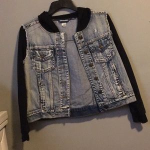 Jean jacket 🦋with Black hoodie